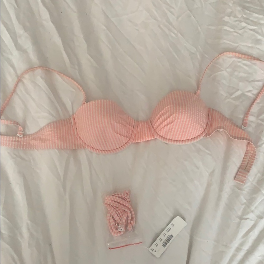Seersucker j.crew underwire swimsuit top 32b